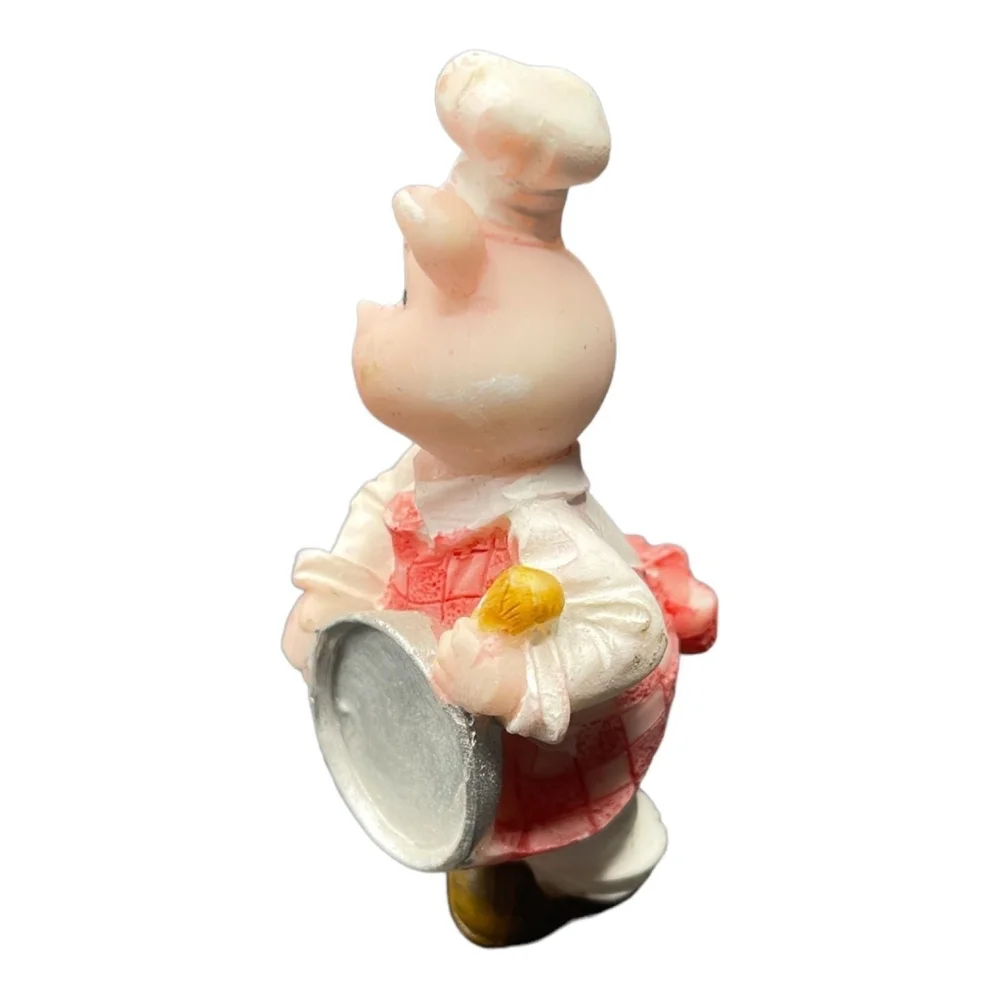 Vintage Happy Chef Pig Figurine 3.25